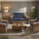 Alíz 3-1-1 ülőgarnitúra világos datolyabarna és sötét palakék