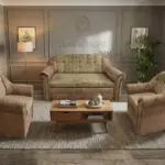 Alíz 3-1-1 ülőgarnitúra világos datolyabarna és sötét sivatagsárga