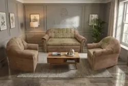 Alíz 3-1-1 ülőgarnitúra világos datolyabarna és sötét sivatagsárga