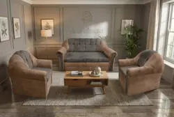 Alíz 3-1-1 ülőgarnitúra világos datolyabarna és vakondszürke