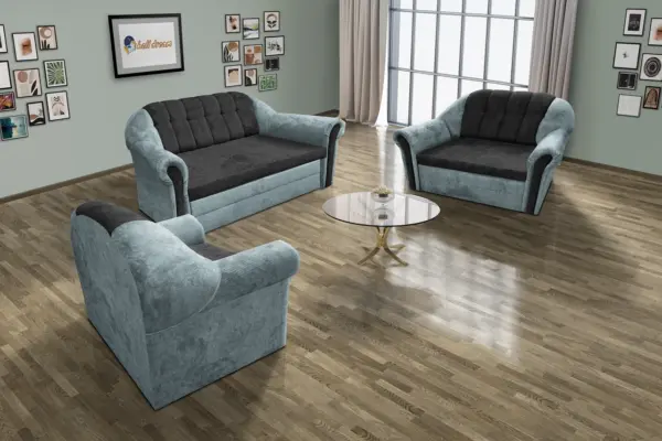 Alíz 3-2-1 ülőgarnitúra csukaszürke és bivalyfekete