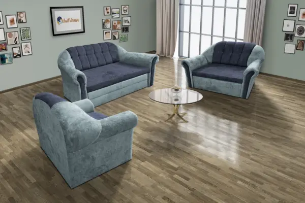 Alíz 3-2-1 ülőgarnitúra csukaszürke és sötét palakék