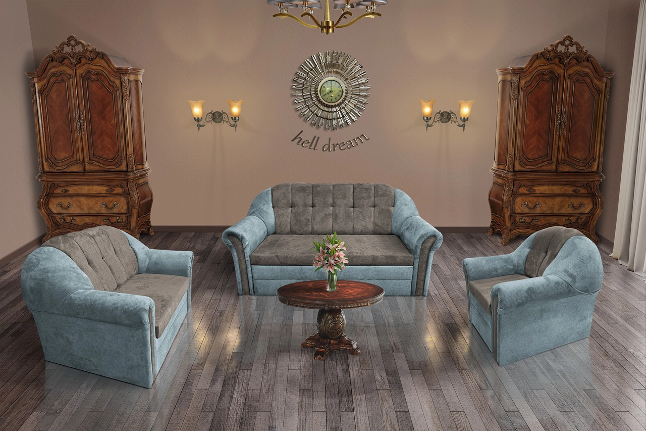 Alíz 3-2-1 ülőgarnitúra csukaszürke és vakondszürke