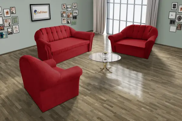 Alíz 3-2-1 ülőgarnitúra japán karminvörös