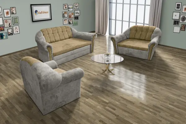 Alíz 3-2-1 ülőgarnitúra ónszürke és sötét sivatagsárga