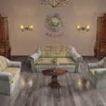 Alíz 3-2-1 ülőgarnitúra ónszürke és sötét sivatagsárga