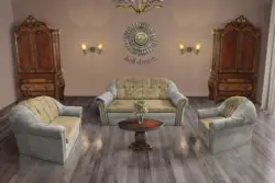 Alíz 3-2-1 ülőgarnitúra ónszürke és sötét sivatagsárga