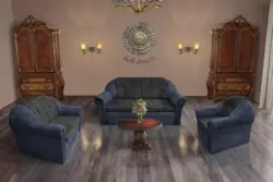 Alíz 3-2-1 ülőgarnitúra sötét palakék és bivalyfekete