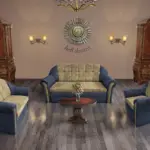 Alíz 3-2-1 ülőgarnitúra sötét palakék és sötét sivatagsárga