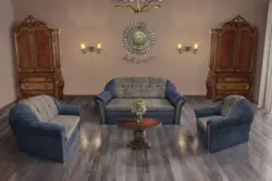 Alíz 3-2-1 ülőgarnitúra sötét palakék és vakondszürke