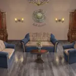 Alíz 3-2-1 ülőgarnitúra sötét palakék és világos datolyabarna