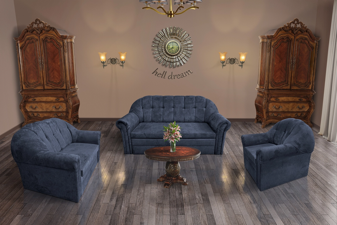 Alíz 3-2-1 ülőgarnitúra sötét palakék