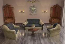 Alíz 3-2-1 ülőgarnitúra sötét sivatagsárga és bivalyfekete