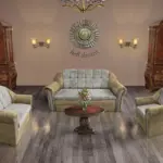 Alíz 3-2-1 ülőgarnitúra sötét sivatagsárga és ónszürke