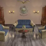 Alíz 3-2-1 ülőgarnitúra sötét sivatagsárga és sötét palakék