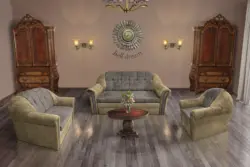 Alíz 3-2-1 ülőgarnitúra sötét sivatagsárga és vakondszürke