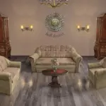 Alíz 3-2-1 ülőgarnitúra sötét sivatagsárga és világos datolyabarna