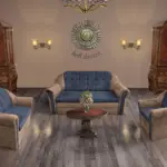 Alíz 3-2-1 ülőgarnitúra világos datolyabarna és sötét palakék