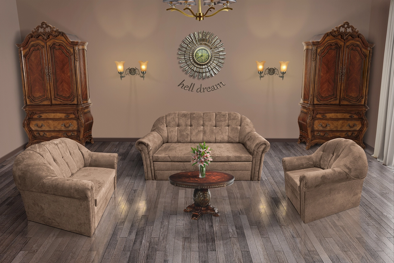 Alíz 3-2-1 ülőgarnitúra világos datolyabarna