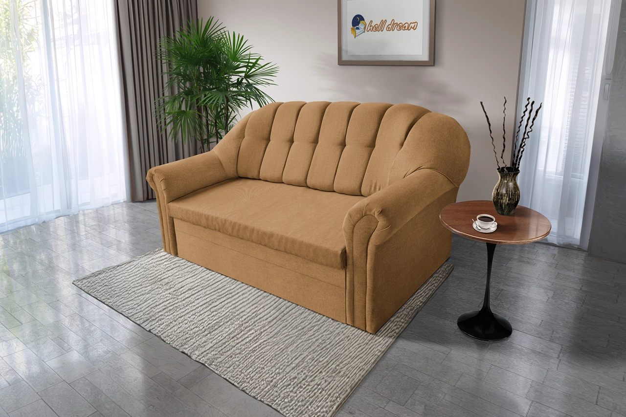 Alíz 3-as kanapé ágyazható okker