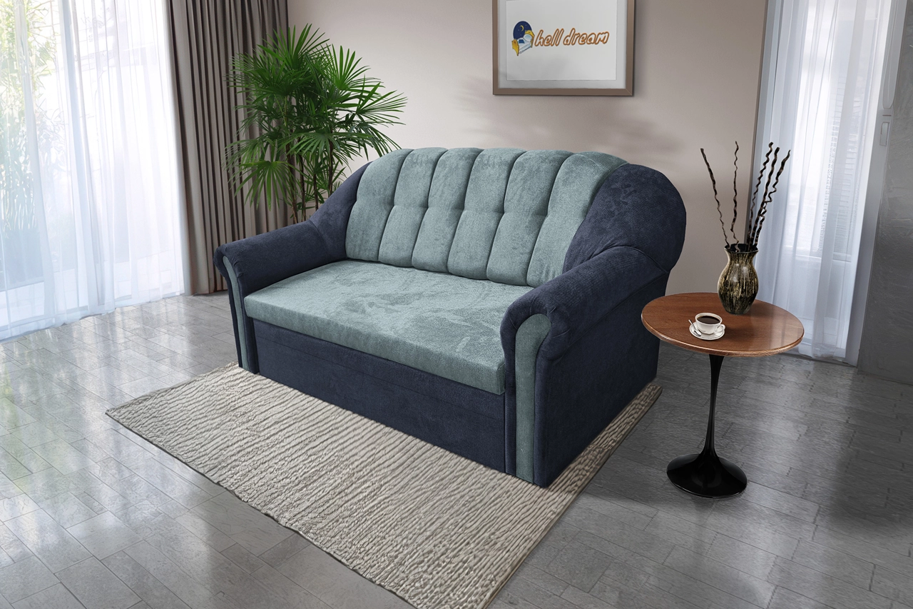Alíz 3-as kanapé ágyazható sötét palakék és csukaszürke
