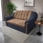 Alíz 3-as kanapé ágyazható sötét palakék és világos datolyabarna