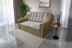 Alíz 3-as kanapé ágyazható sötét sivatagsárga és ónszürke