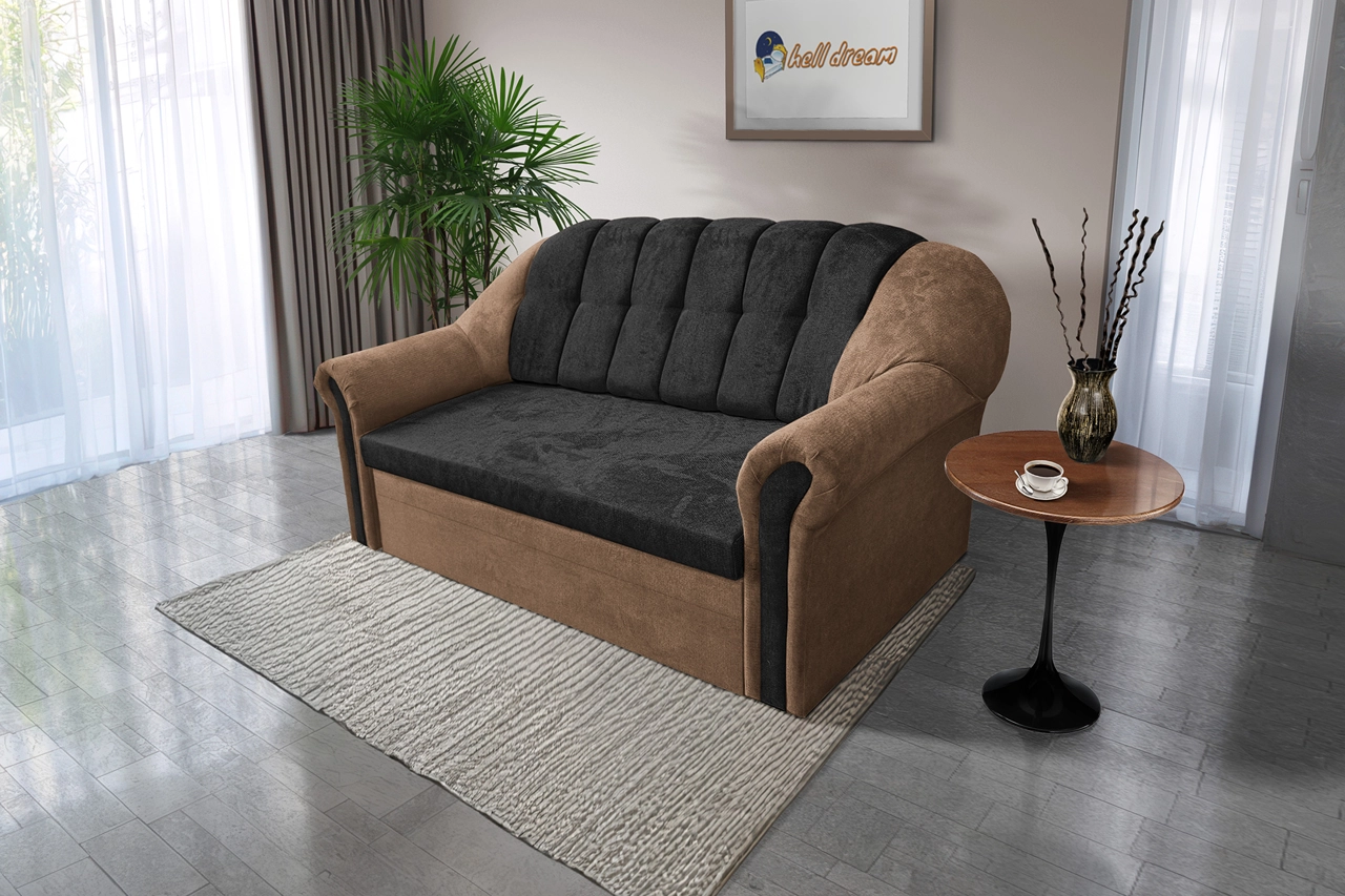 Alíz 3-as kanapé ágyazható világos datolyabarna és bivalyfekete