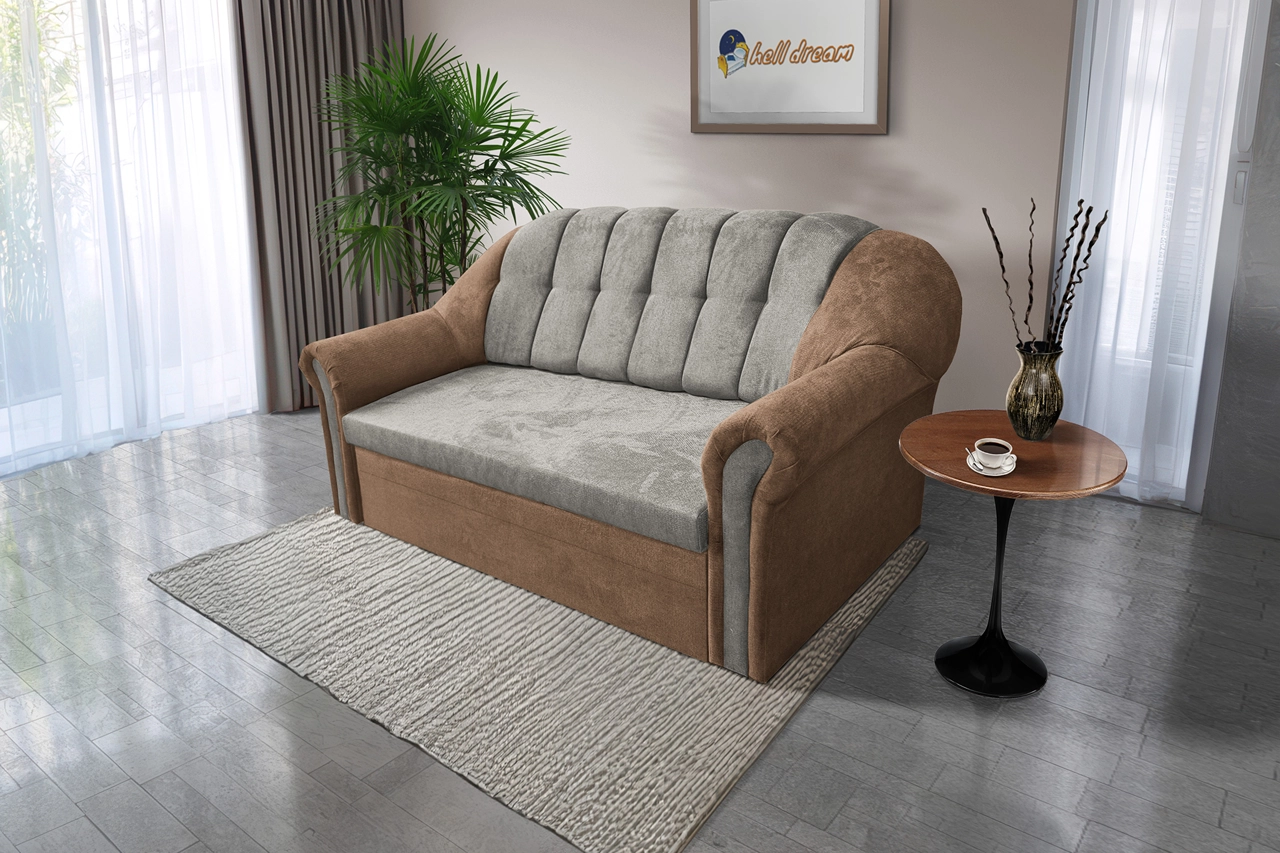 Alíz 3-as kanapé ágyazható világos datolyabarna és ónszürke