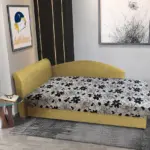 Aroba saroktámlás heverő száraz olíva színű szövet