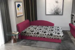 Aroba saroktámlás heverő szeder színű szövet