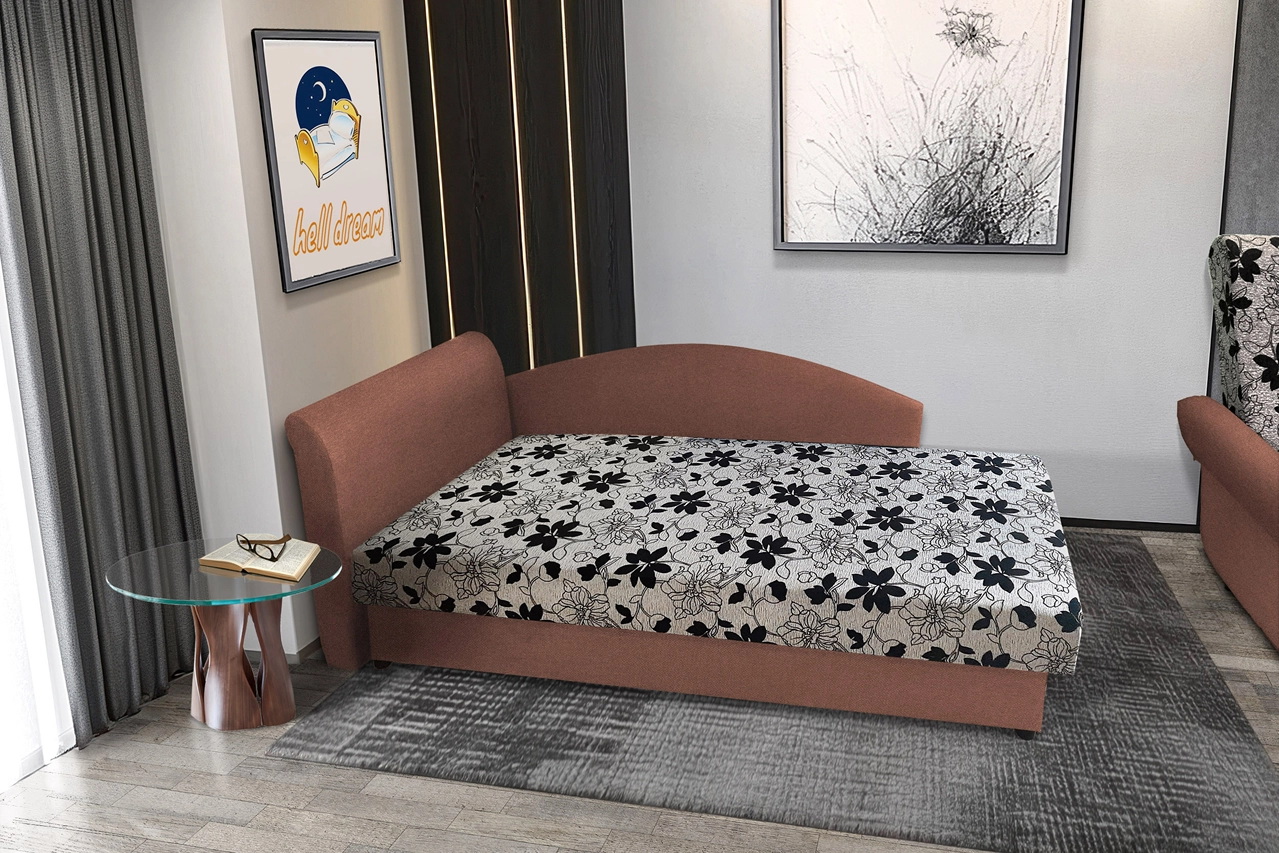 Aroba saroktámlás heverő toszkán vörös színű szövet Aroba saroktámlás heverő toszkán vörös színű szövet