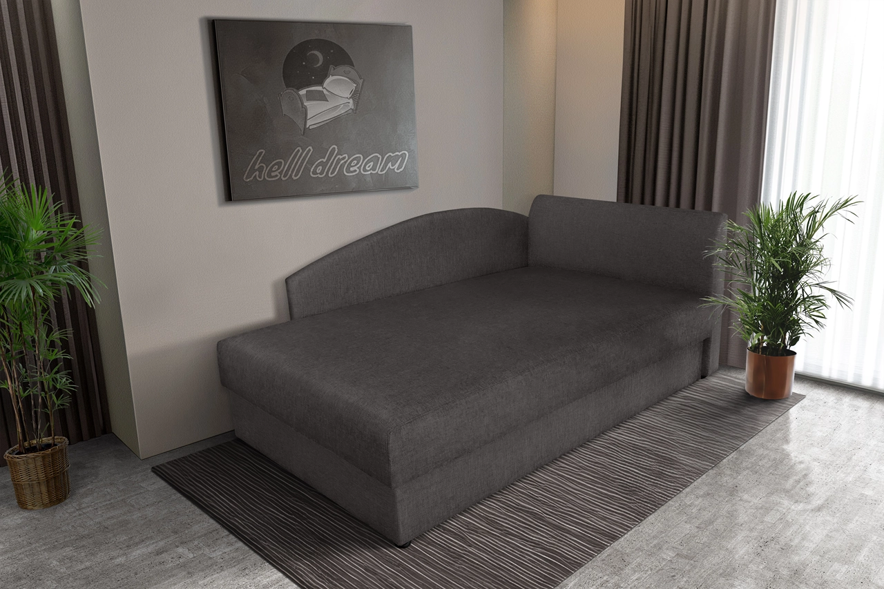 Barbi saroktámlás ágyneműtartós heverő kvarcszürke