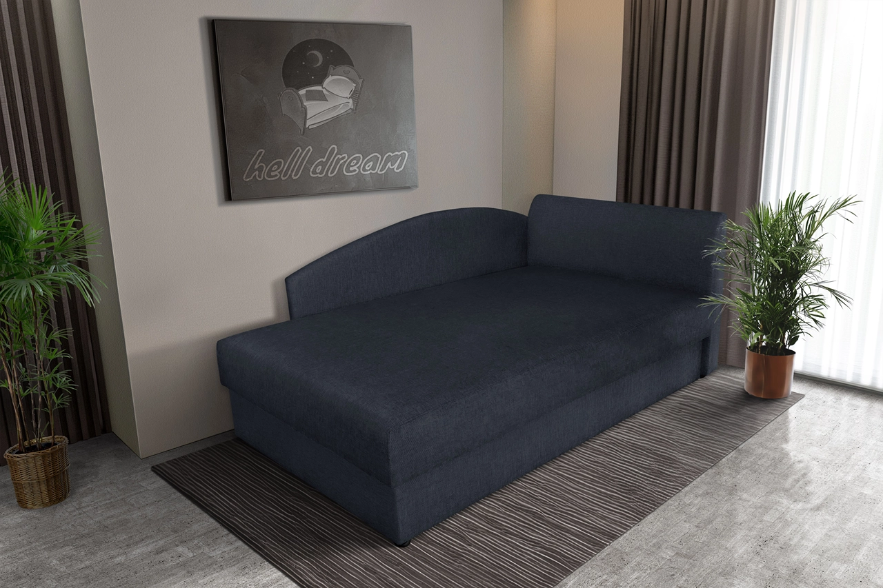 Barbi saroktámlás ágyneműtartós heverő ónix