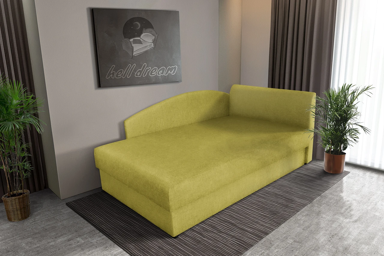 Barbi saroktámlás ágyneműtartós heverő őszi levélzöld