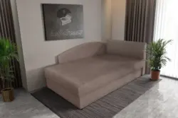 Barbi saroktámlás ágyneműtartós heverő pasztell taupe