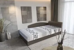 Elefántos saroktámlás heverő ágyneműtartóval mély földszürke