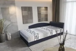 Elefántos saroktámlás heverő ágyneműtartóval ónix