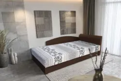 Elefántos saroktámlás heverő ágyneműtartóval sötét mahagóni