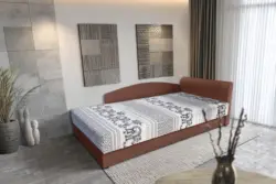 Elefántos saroktámlás heverő ágyneműtartóval toszkán vörös