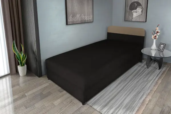 Gabi fekete ágyneműtartós heverő 90x200 cm hagyományos vonzó 2 változatban - image 2