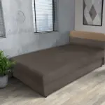 Gabi mély földszürke ágyneműtartós heverő 90x200