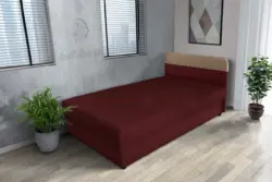 Gabi ódon borvörös ágyneműtartós heverő 90x200