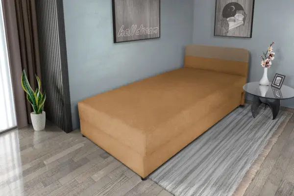 Gabi okker ágyneműtartós heverő 90x200