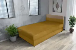 Gabi őszarany ágyneműtartós heverő 90x200 cm