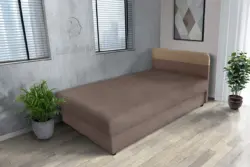 Gabi pasztell taupe ágyneműtartós heverő 90x200