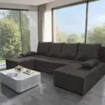 Lilla U alakú sarokkanapé kvarcszürke