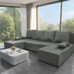 Lilla U alakú sarokkanapé óezüst