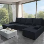 Lilla U alakú sarokkanapé ónix