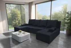 Lilla U alakú sarokkanapé ónix